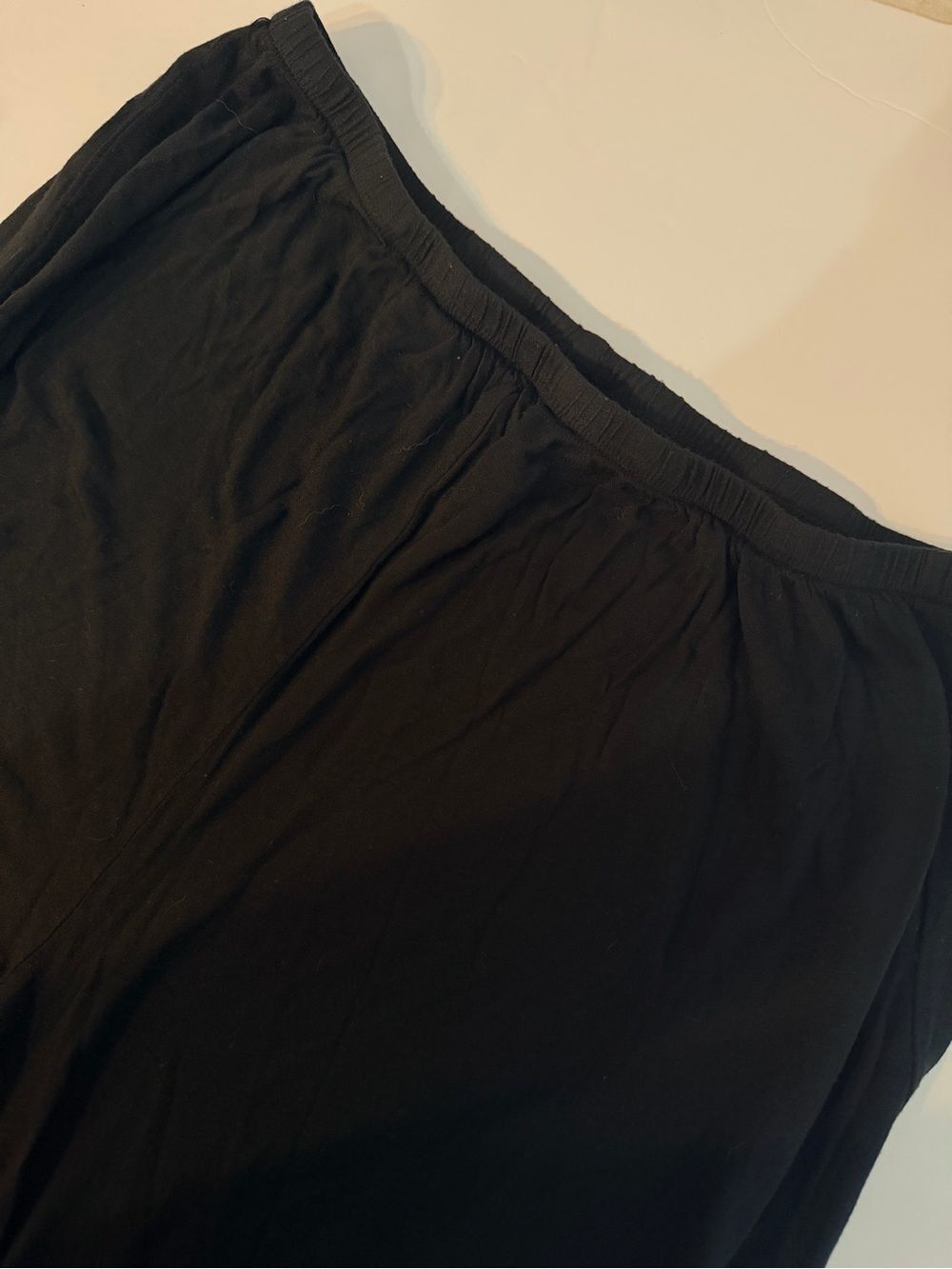 Skims Pull On Lounge Pants Size XS Black High Rise Soft Thin Straight Leg